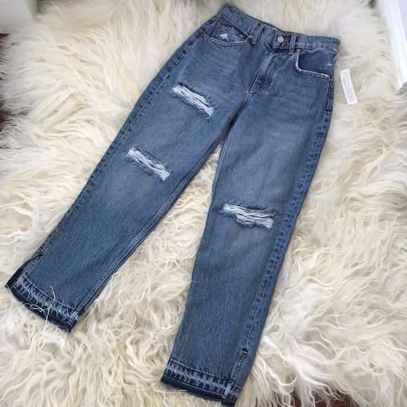 Free People Lita Ripped Straight Leg Jeans - Picture 3 of 10
